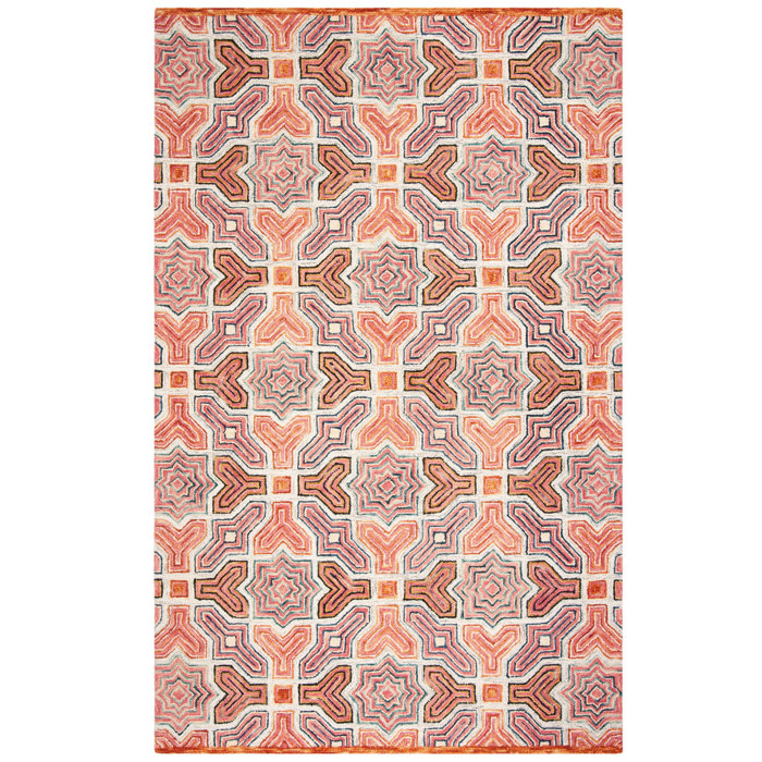 Union Rustic Deyoung Wool Pink/Orange Rug Wayfair